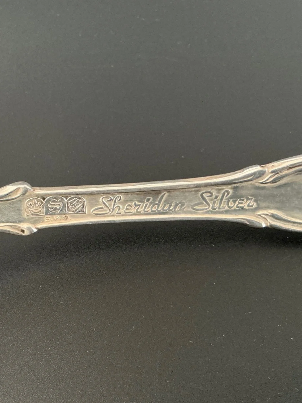 Vintage Sheridan Silver Co Ornate Silver Plated Large Buffet Serving Spoon